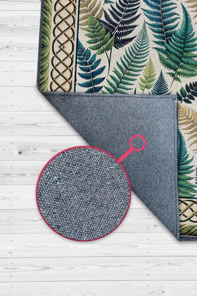 Ağaç Yapraklı Maksimalist Halı, Kaymaz Tabanlı Klasik Salon Halısı