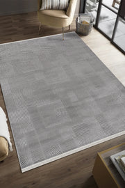 Akasya AK005 Gri Uzun Ömürlü Yumuşak Dokulu Salon Mutfak Koridor Oturma Odası Yolluk Halı