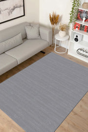 Akasya AK006 Grauer, strapazierfähiger, weicher Läuferteppich für Wohnzimmer, Küche, Flur und Aufenthaltsraum