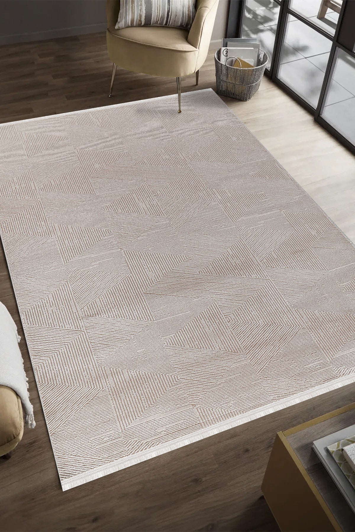 Akasya AK013 Krem Uzun Ömürlü Yumuşak Dokulu Salon Mutfak Koridor Oturma Odası Yolluk Halı