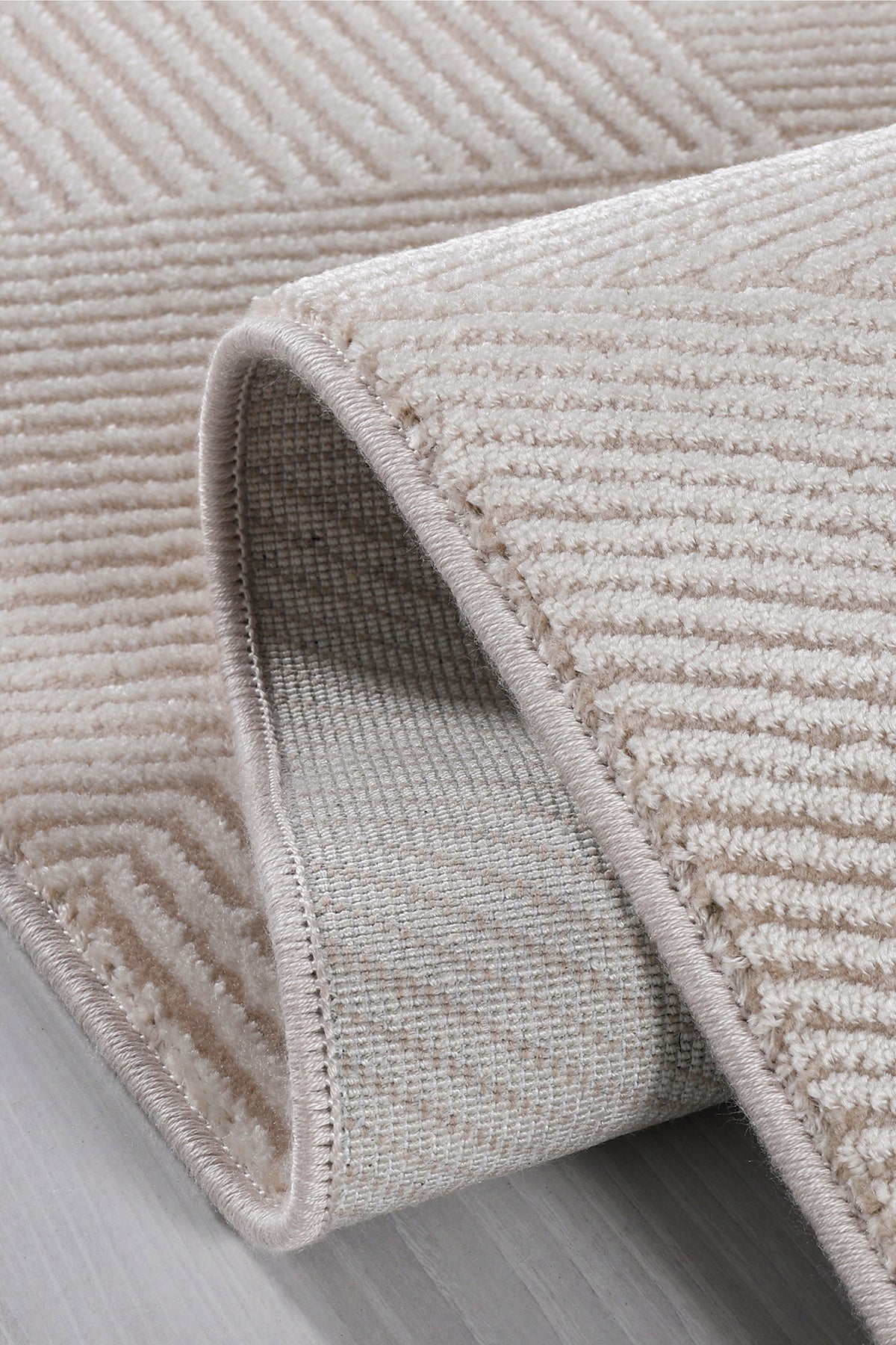 Akasya AK013 Krem Uzun Ömürlü Yumuşak Dokulu Salon Mutfak Koridor Oturma Odası Yolluk Halı