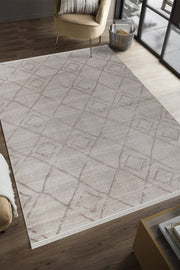Akasya AK014 Beige Langlebiger, weicher Läuferteppich für Wohnzimmer, Küche, Flur und Aufenthaltsraum