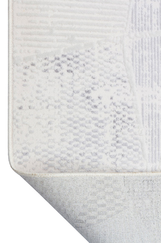 Alin AL001 Krem-Antrasit Uzun Ömürlü Yumuşak Dokulu Salon Mutfak Koridor Oturma Odası Yolluk Halı