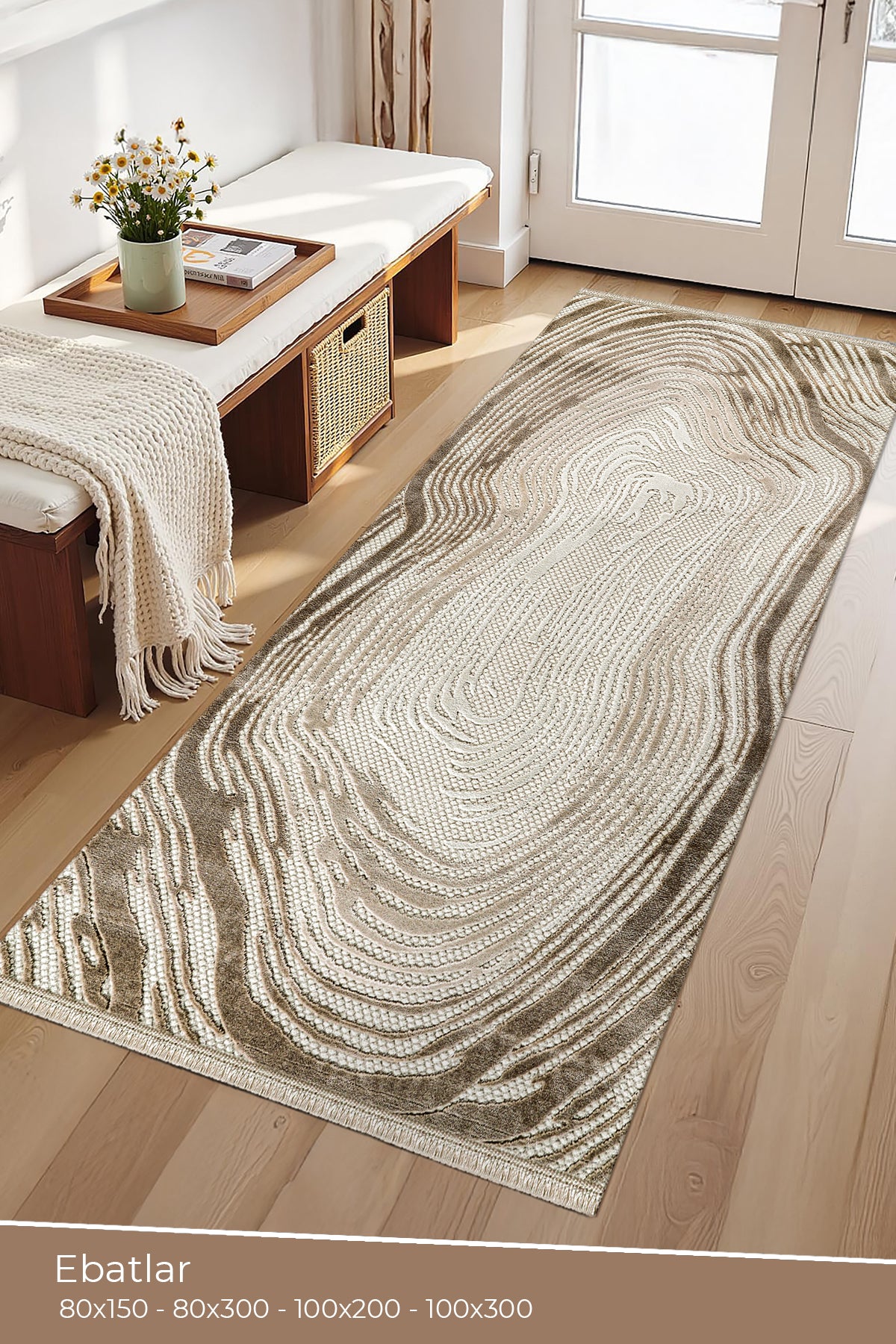 Amorf AR001 Krem Yumuşak Dokulu Salon Mutfak Koridor Oturma Odası Yolluk Halı Makine Halısı