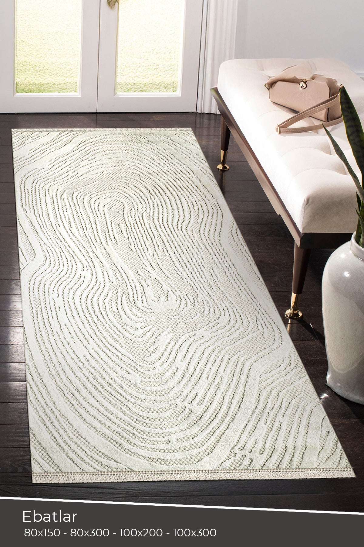 Amorf AR003 Krem Yumuşak Dokulu Salon Mutfak Koridor Oturma Odası Yolluk Halı Makine Halısı