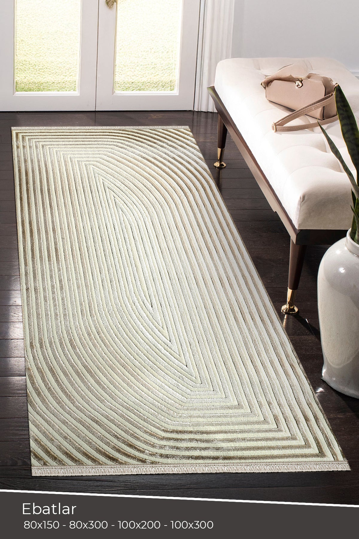 Amorf AR004 Krem Yumuşak Dokulu Salon Mutfak Koridor Oturma Odası Yolluk Halı Makine Halısı