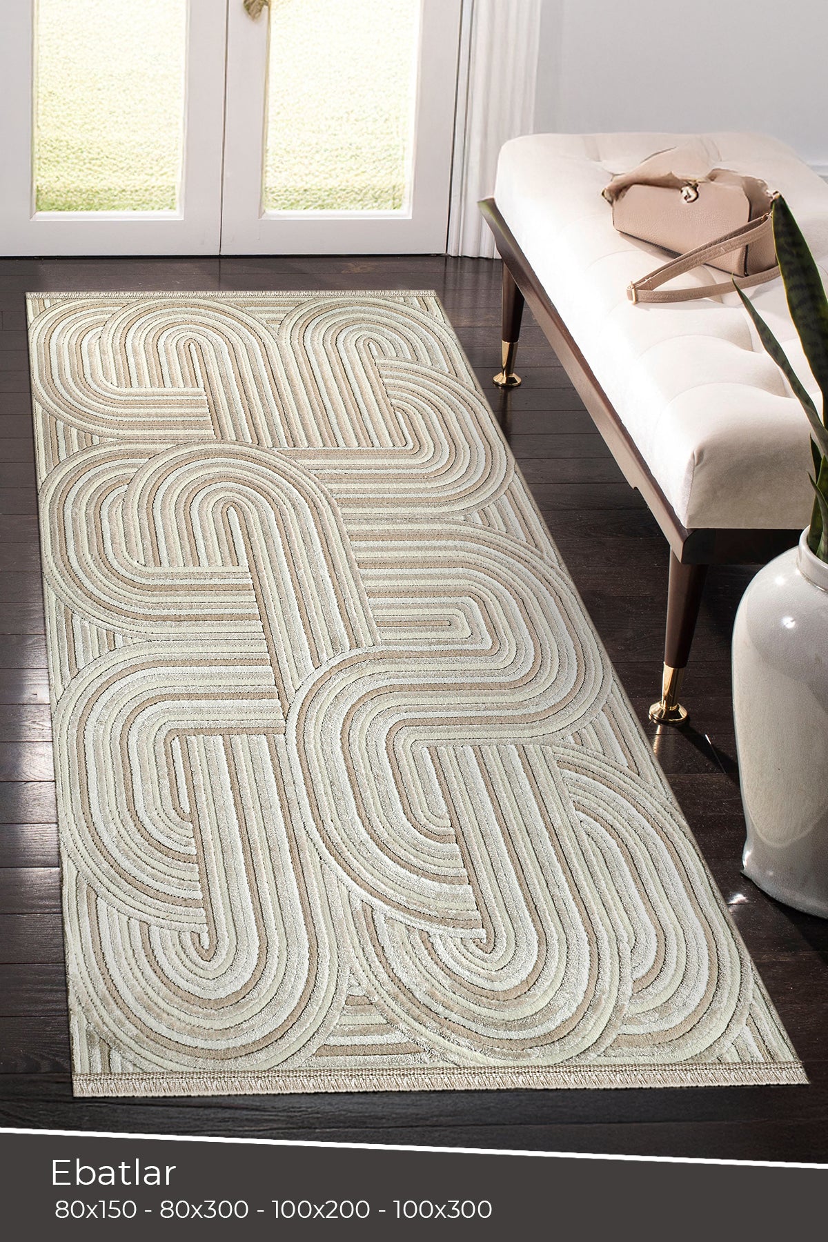 Amorf AR005 Krem Yumuşak Dokulu Salon Mutfak Koridor Oturma Odası Yolluk Halı Makine Halısı