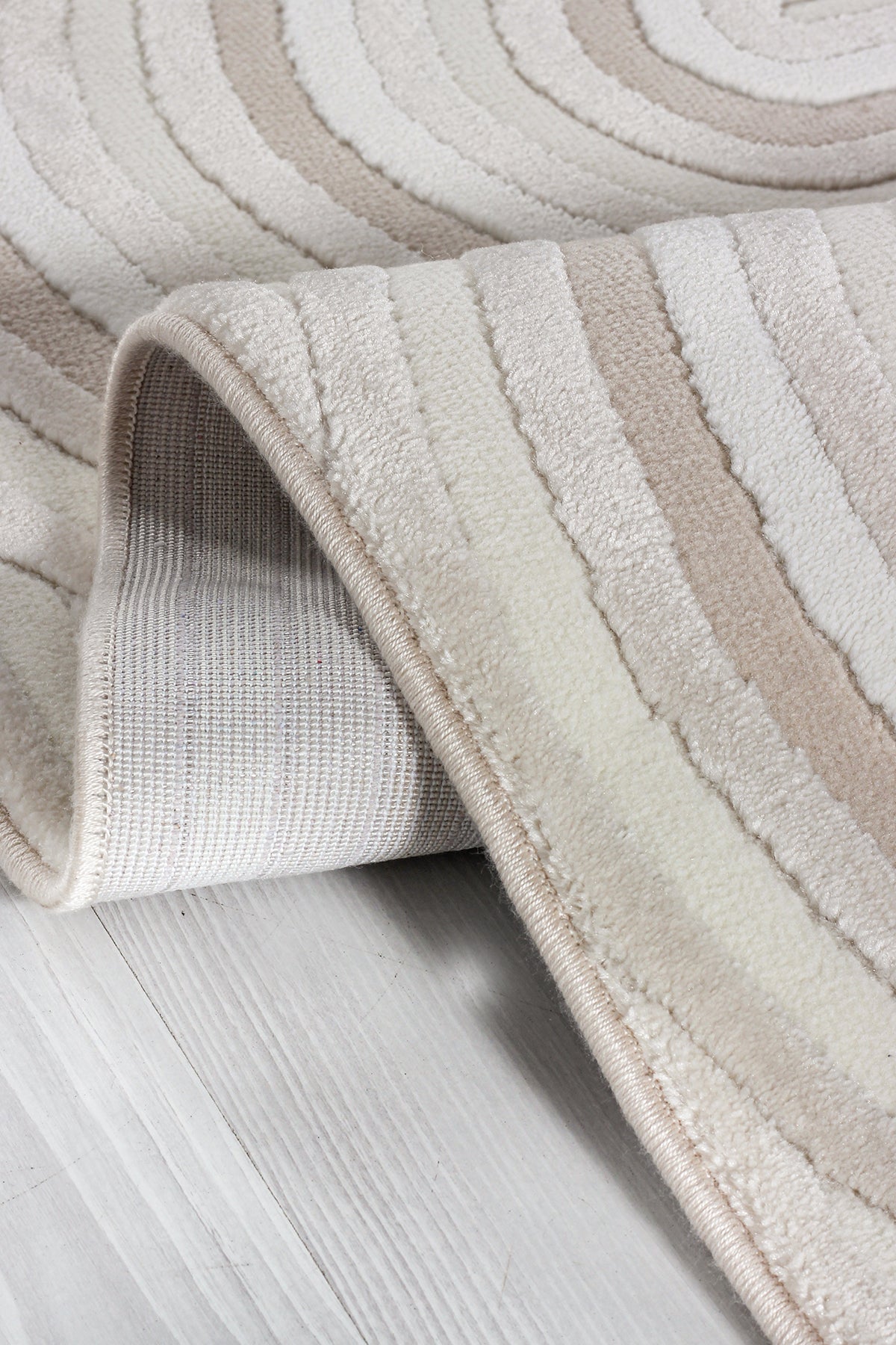 Amorf AR005 Krem Yumuşak Dokulu Salon Mutfak Koridor Oturma Odası Yolluk Halı Makine Halısı