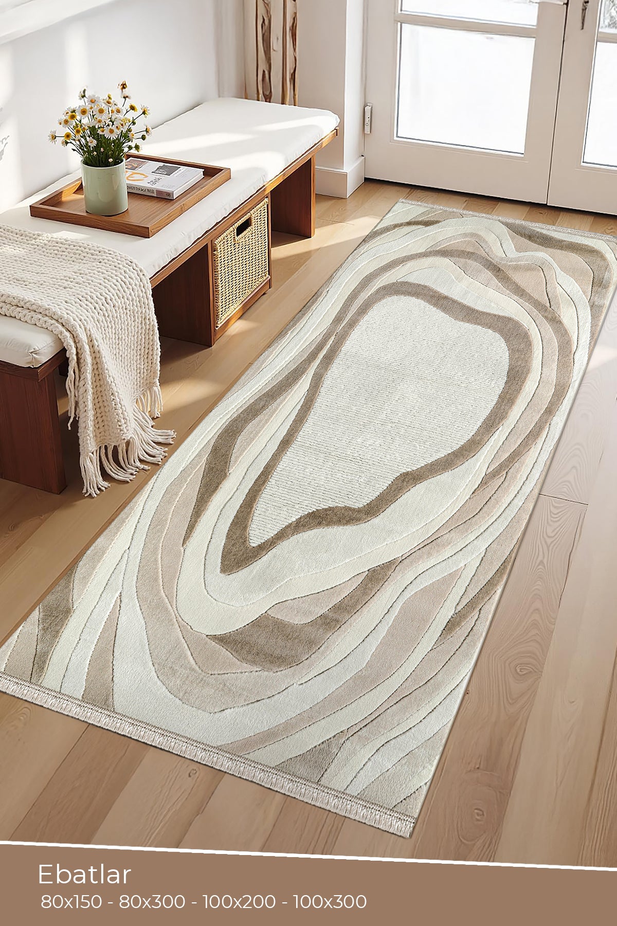 Amorf AR006 Krem Yumuşak Dokulu Salon Mutfak Koridor Oturma Odası Yolluk Halı Makine Halısı