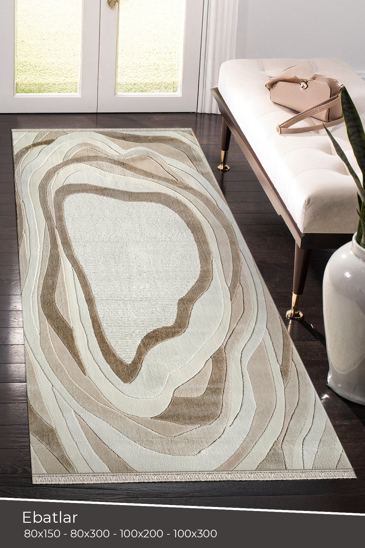 Amorf AR006 Krem Yumuşak Dokulu Salon Mutfak Koridor Oturma Odası Yolluk Halı Makine Halısı