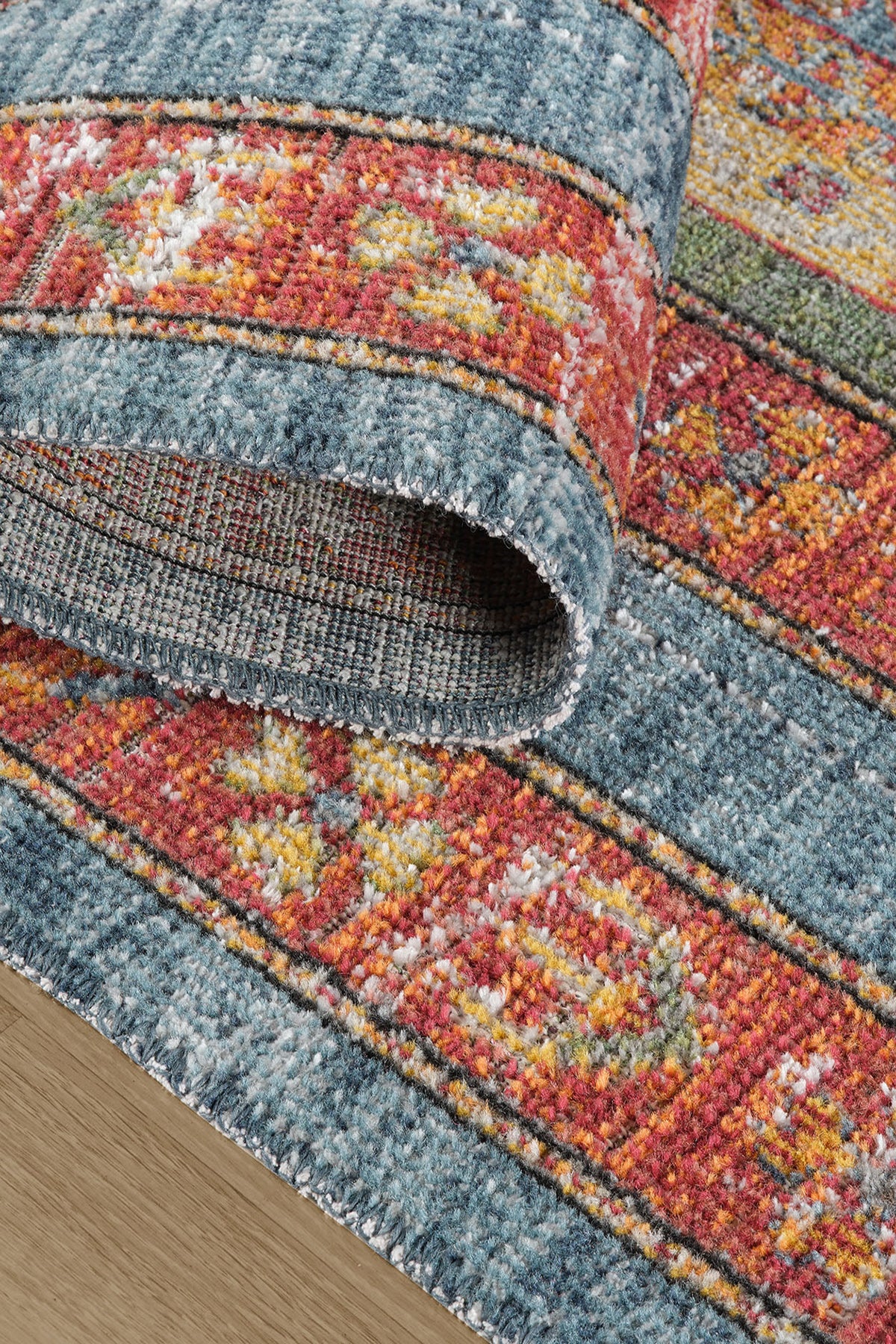 Antique 1111 Classic Vintage Living Room Rug Colorful Retro Kitchen Rug Dust-Free Thin Machine-Made Rug