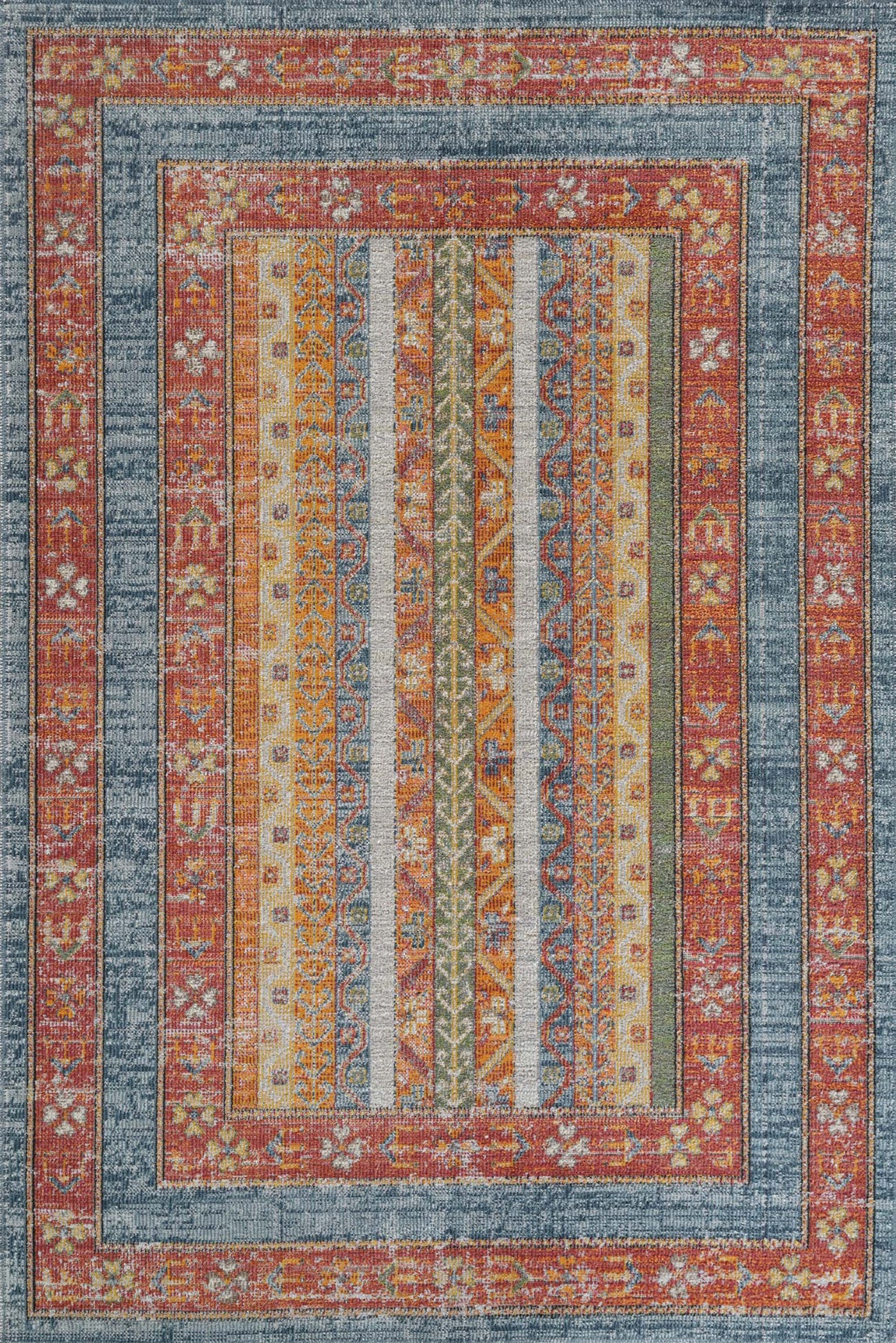 Antiker 1111 Klassischer Vintage-Wohnzimmerteppich, farbenfroher Retro – Rugs United