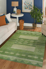 Antique 1114 Classic Vintage Living Room Rug Green Retro Kitchen Rug Dust-Free Thin Machine-Made Carpet