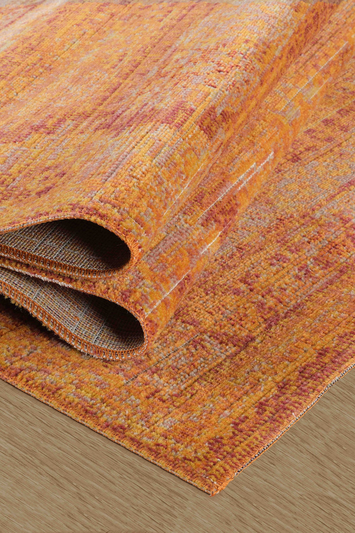 Antique 1115 Classic Vintage Living Room Rug Orange Retro Kitchen Rug Dust-Free Thin Machine-Made Carpet