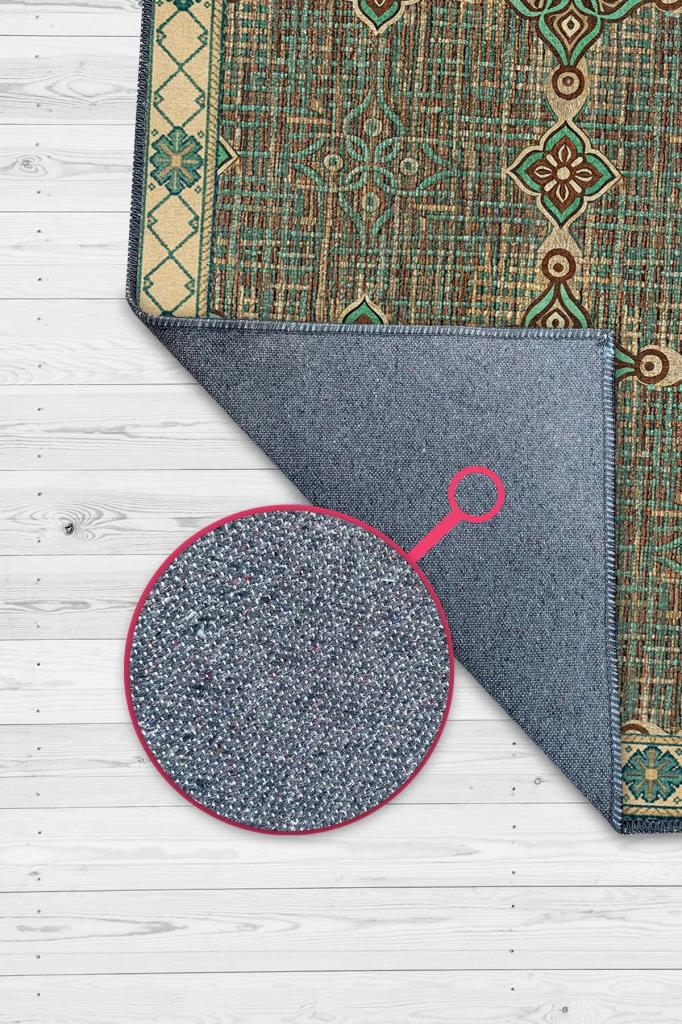 Antik Tekstil Dokulu Salon Halısı, Bohem Oda Dekoru İçin Makinede Yıkanabilir Halı