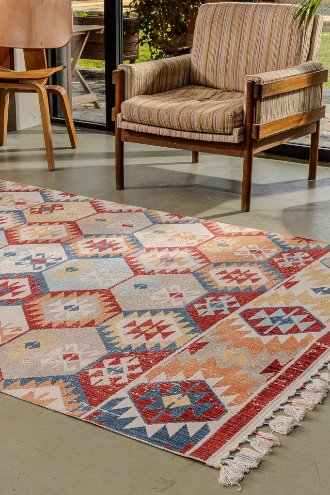 Antique AN002 Çok Renkli Hav Toz Vermez Salon Mutfak Koridor Oturma Odası Yolluk Halı