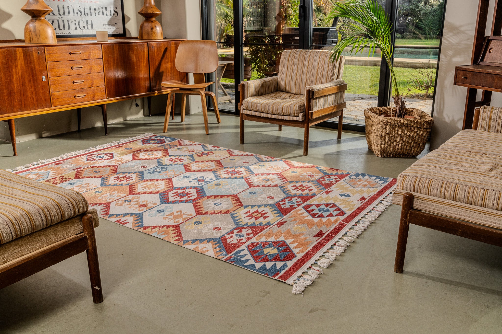 Antique AN002 Çok Renkli Hav Toz Vermez Salon Mutfak Koridor Oturma Odası Yolluk Halı