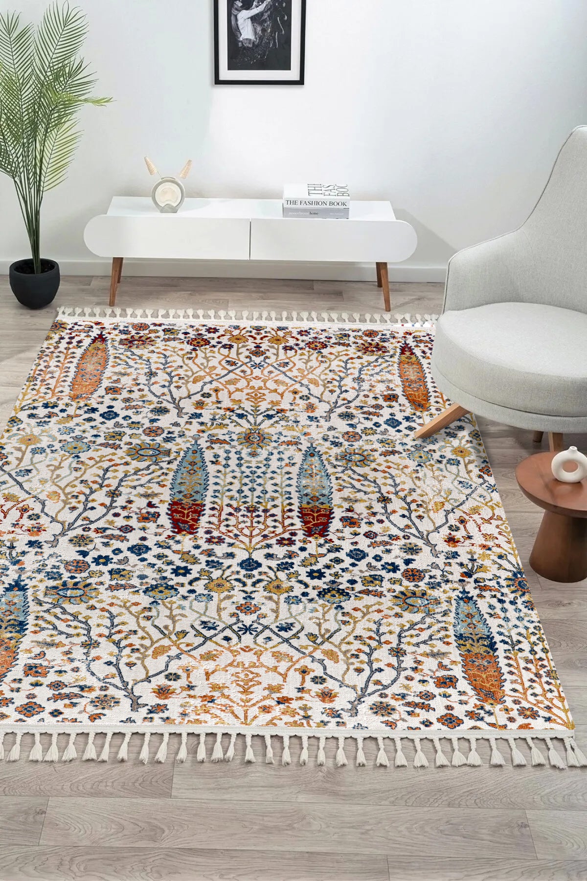 Antique AN005 Multicolored, Non-shedding, Living Room, Kitchen, Hallway, Sitting Room Runner Rug