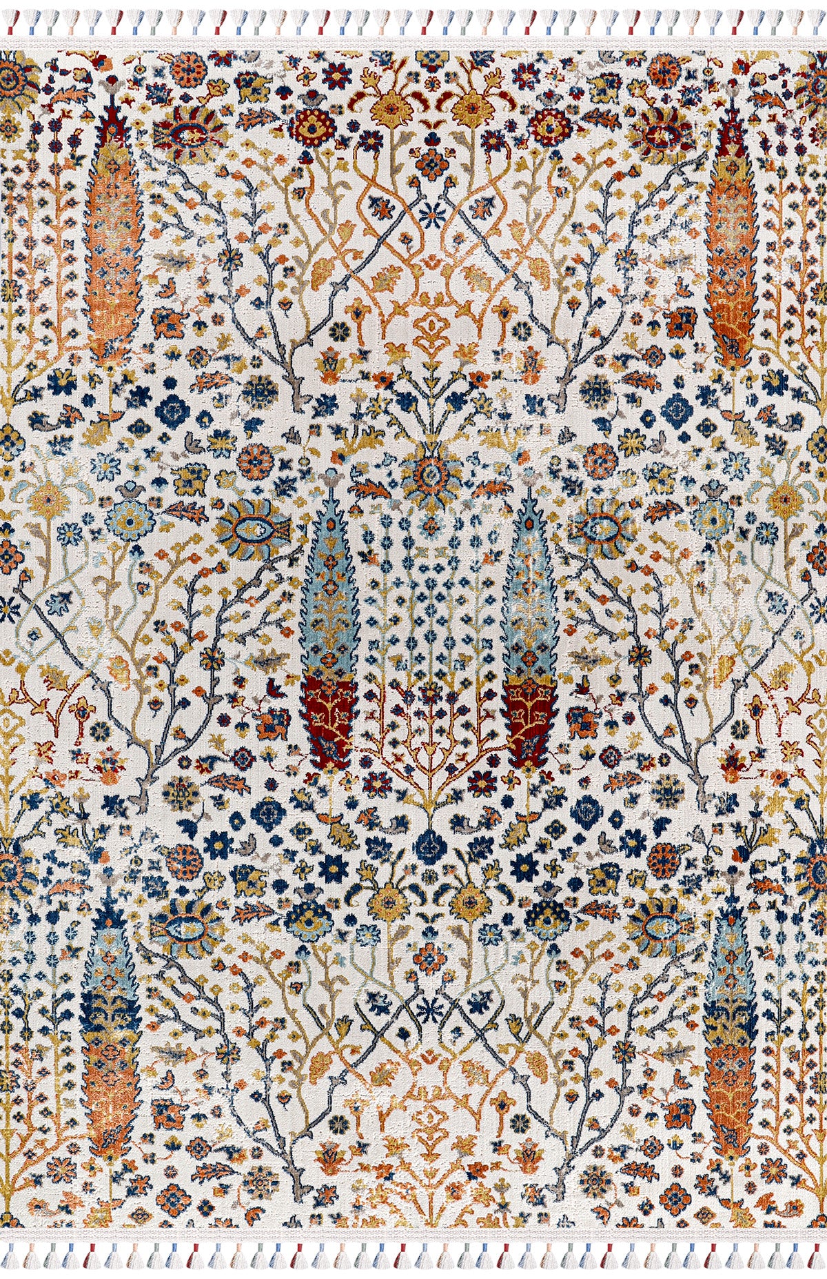 Antique AN005 Multicolored, Non-shedding, Living Room, Kitchen, Hallway, Sitting Room Runner Rug