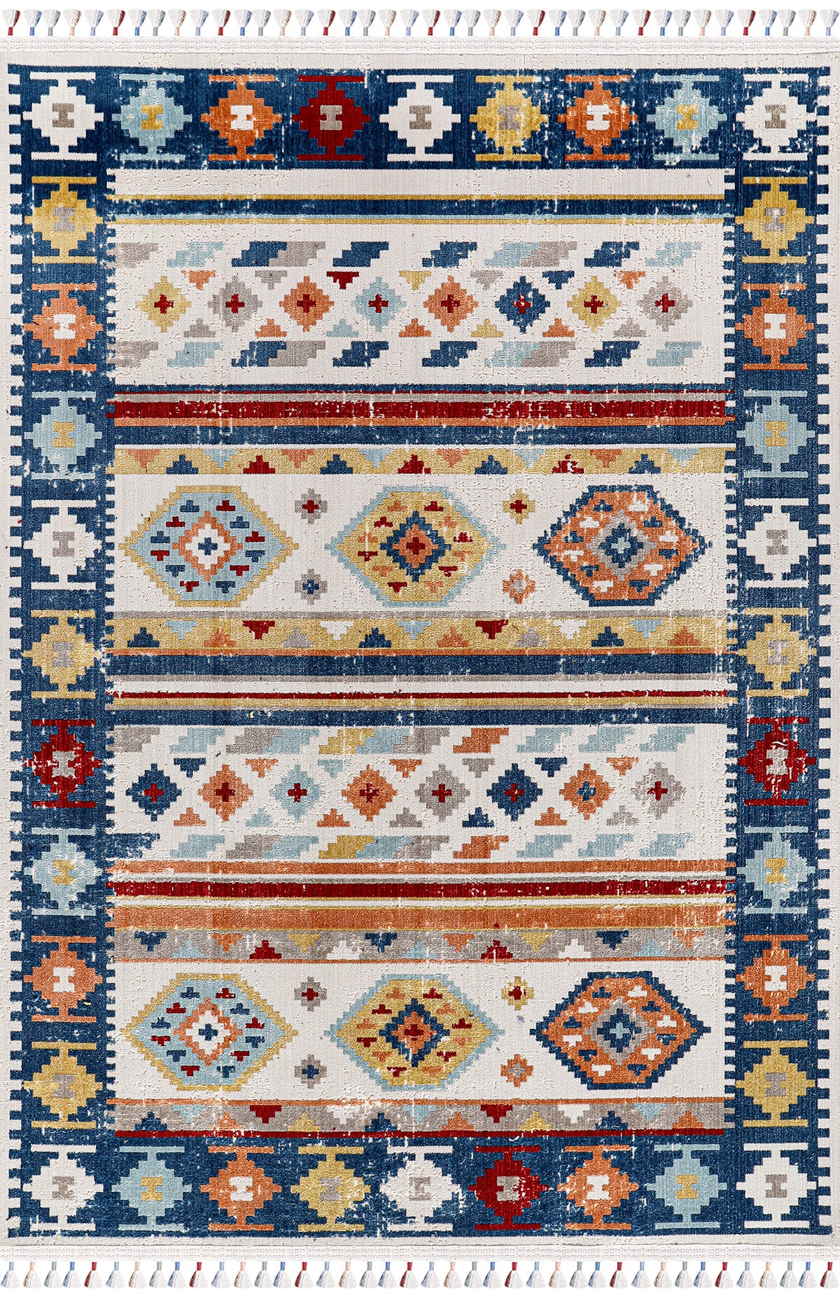 Antique AN006 Çok Renkli Hav Toz Vermez Salon Mutfak Koridor Oturma Odası Yolluk Halı