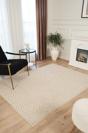 Bej Yumuşak Dokulu Uzun Ömürlü Lateks Kaymaz Taban Salon Oturma Odası Mutfak Koridor Halı Rivon RN06