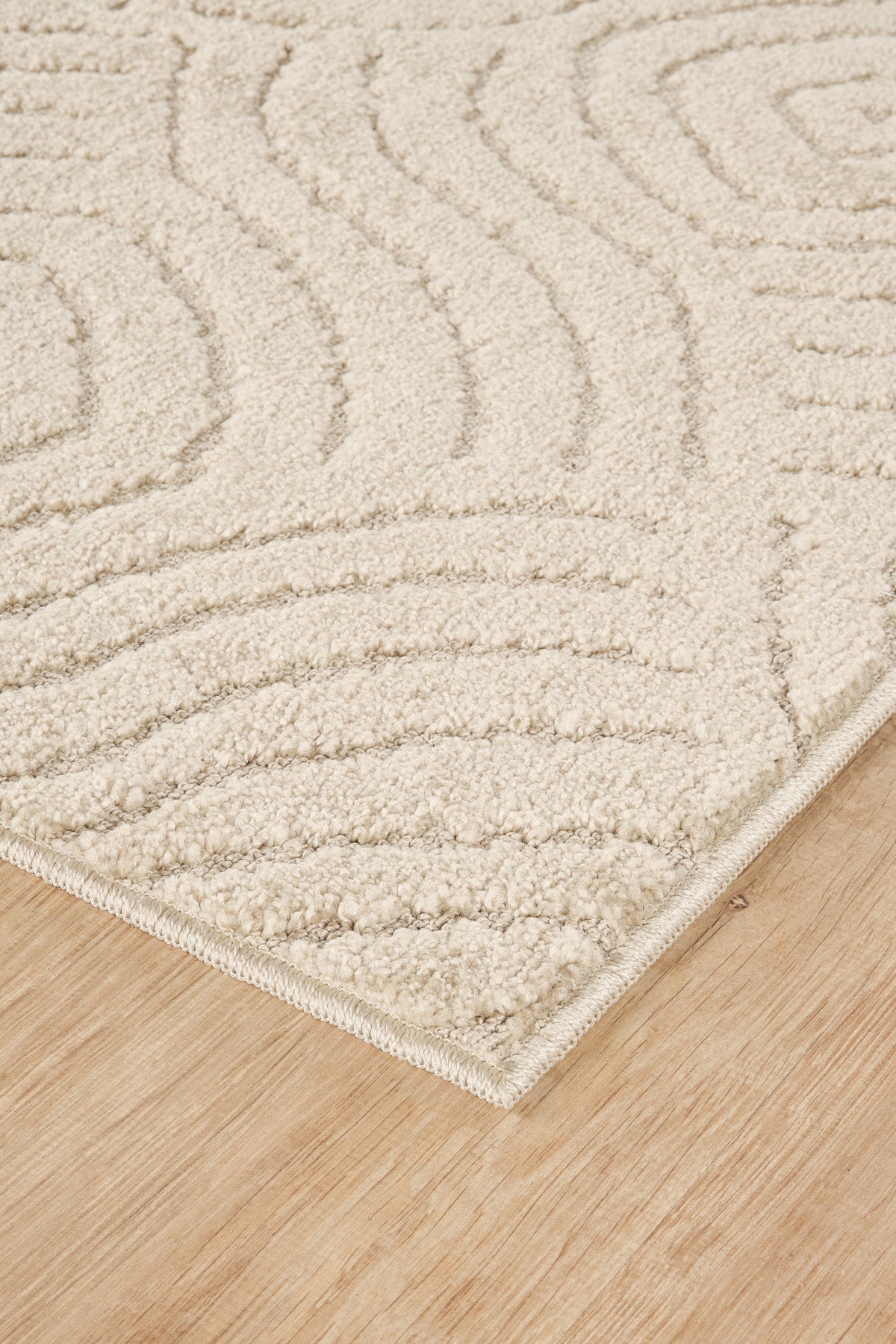 Bej Yumuşak Dokulu Uzun Ömürlü Lateks Kaymaz Taban Salon Oturma Odası Mutfak Koridor Halı Rivon RN06