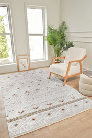 Bereket BE001 Krem-Kahve Uzun Ömürlü Yumuşak Dokulu Salon Mutfak Koridor Oturma Odası Yolluk Halı