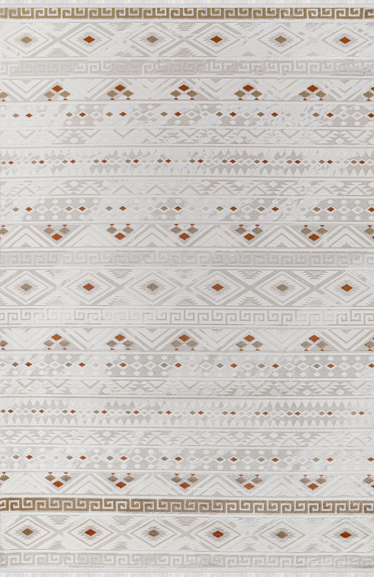 Bereket BE001 Krem-Kahve Uzun Ömürlü Yumuşak Dokulu Salon Mutfak Koridor Oturma Odası Yolluk Halı