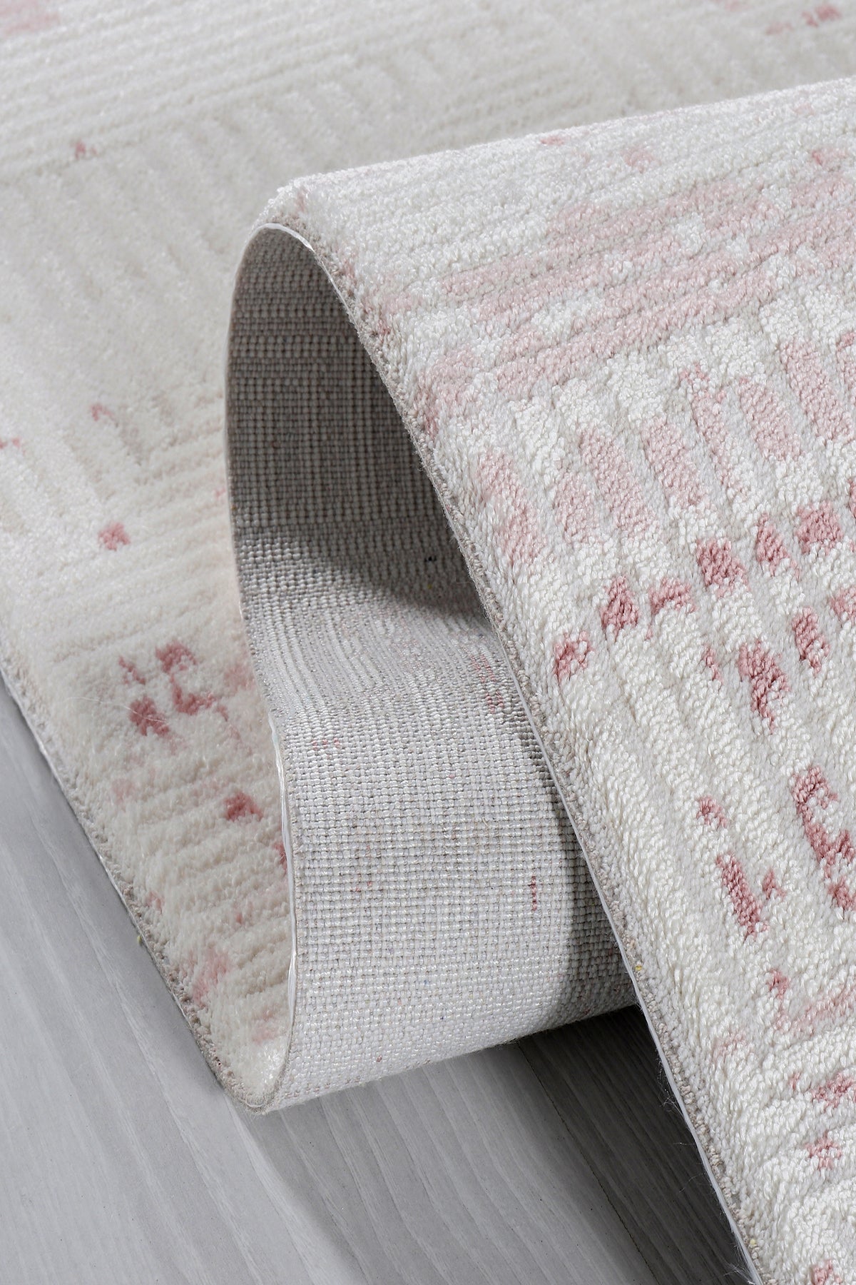 Bereket BE003 Krem-Pembe Uzun Ömürlü Yumuşak Dokulu Salon Mutfak Koridor Oturma Odası Yolluk Halı