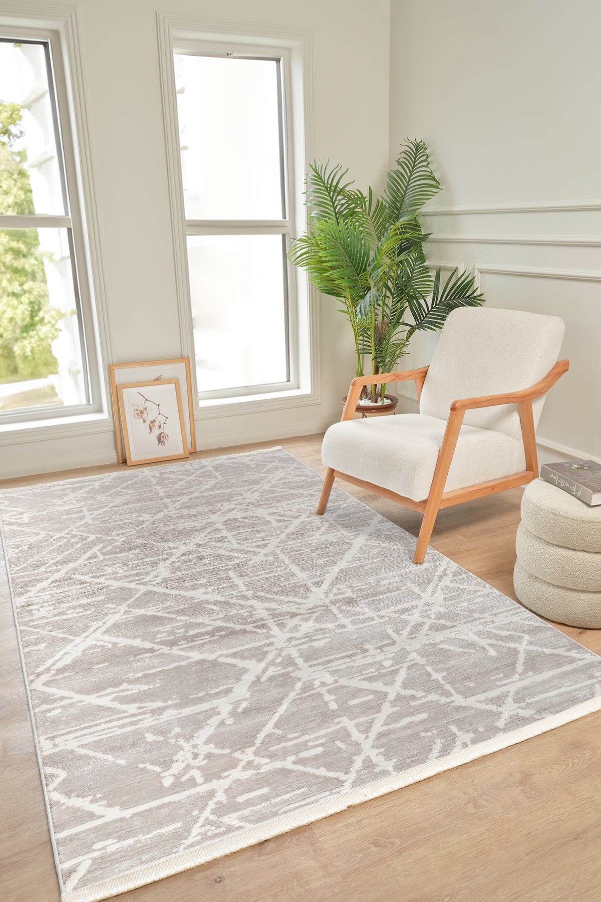 Bereket BE006 Krem-Kahve Uzun Ömürlü Yumuşak Dokulu Salon Mutfak Koridor Oturma Odası Yolluk Halı