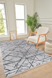 Bereket BE009 Krem-Antrasit Uzun Ömürlü Yumuşak Dokulu Salon Mutfak Koridor Oturma Odası Yolluk Halı