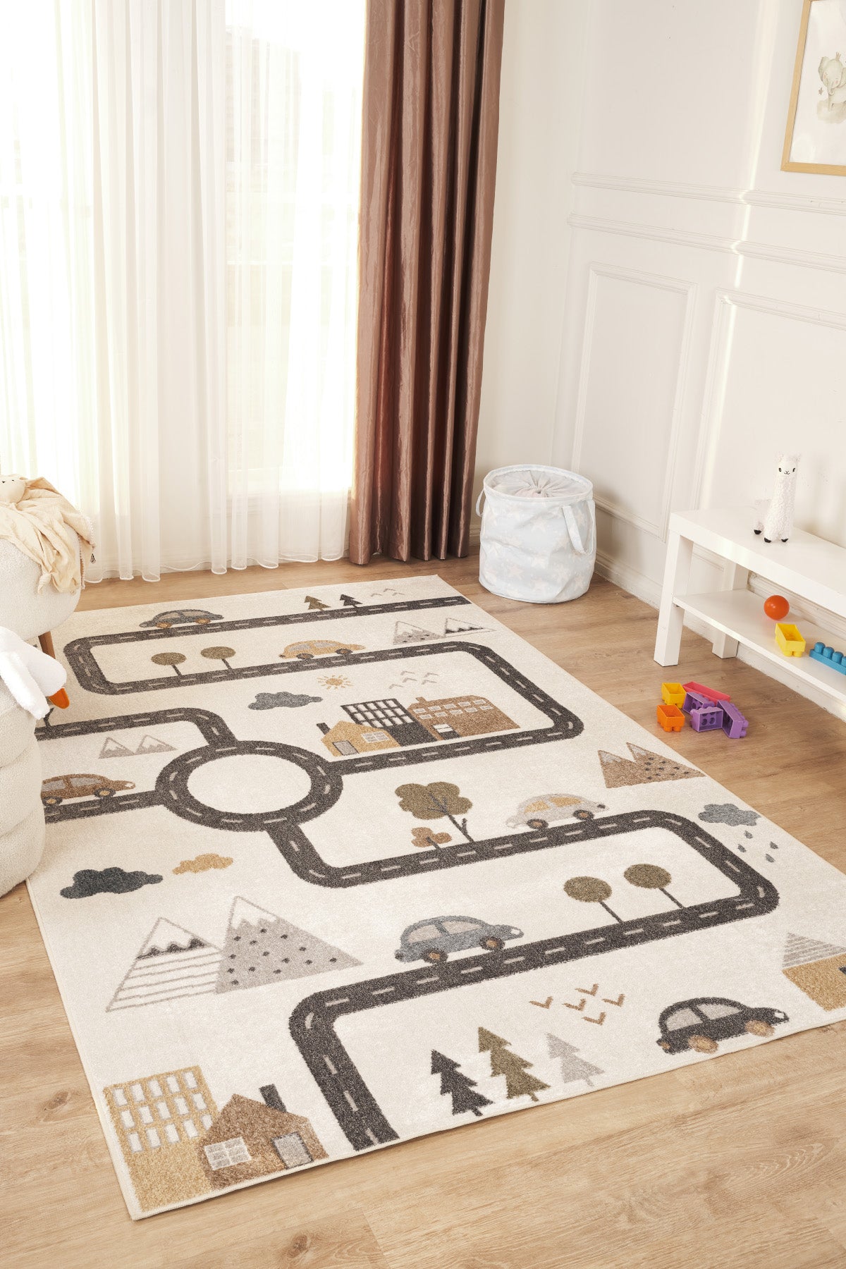 Bohem Kids Road Çok Renkli Yumuşak Dokulu Çocuk Odası Halısı