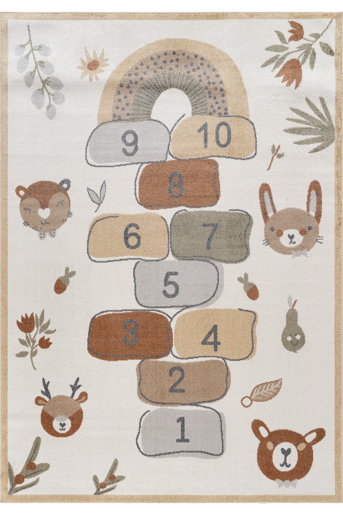 Bohem Kids Seksek Çok Renkli Yumuşak Dokulu Çocuk Odası Halısı