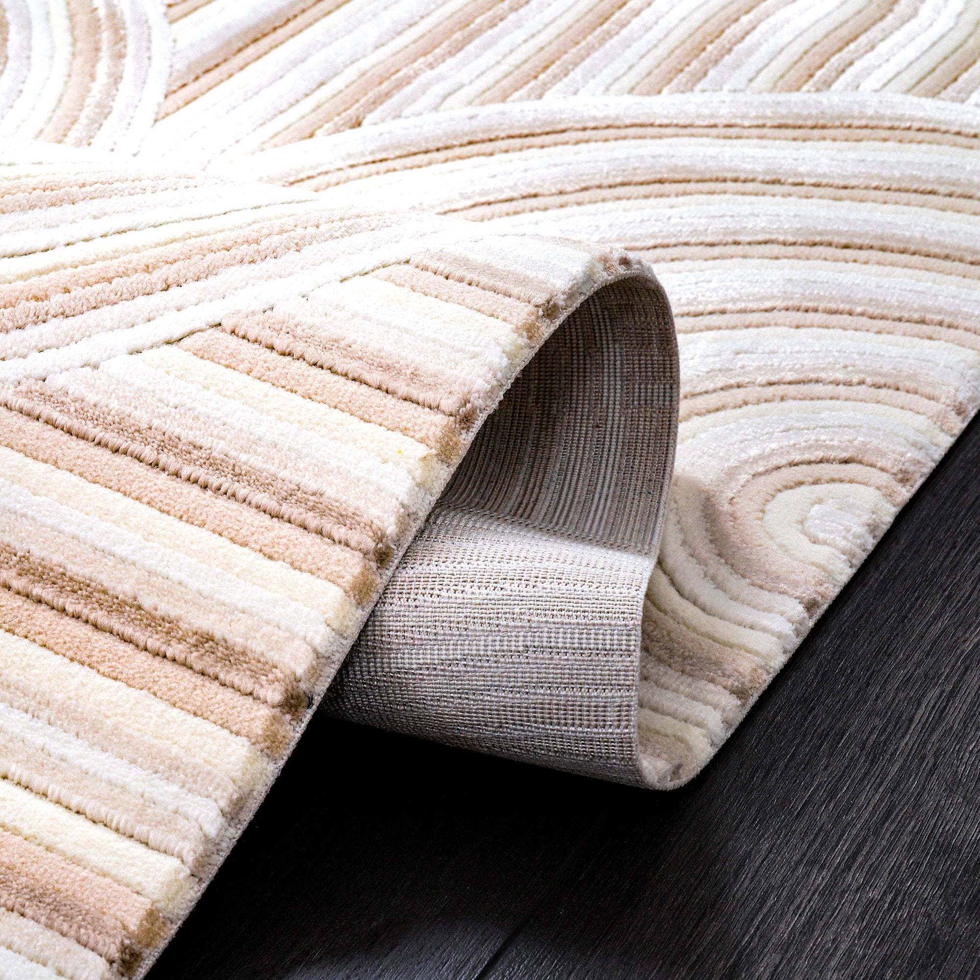 Boyut BY001 Krem-Kahve Yumuşak Dokulu Salon Mutfak Koridor Oturma Odası Yolluk Halı Makine Halısı