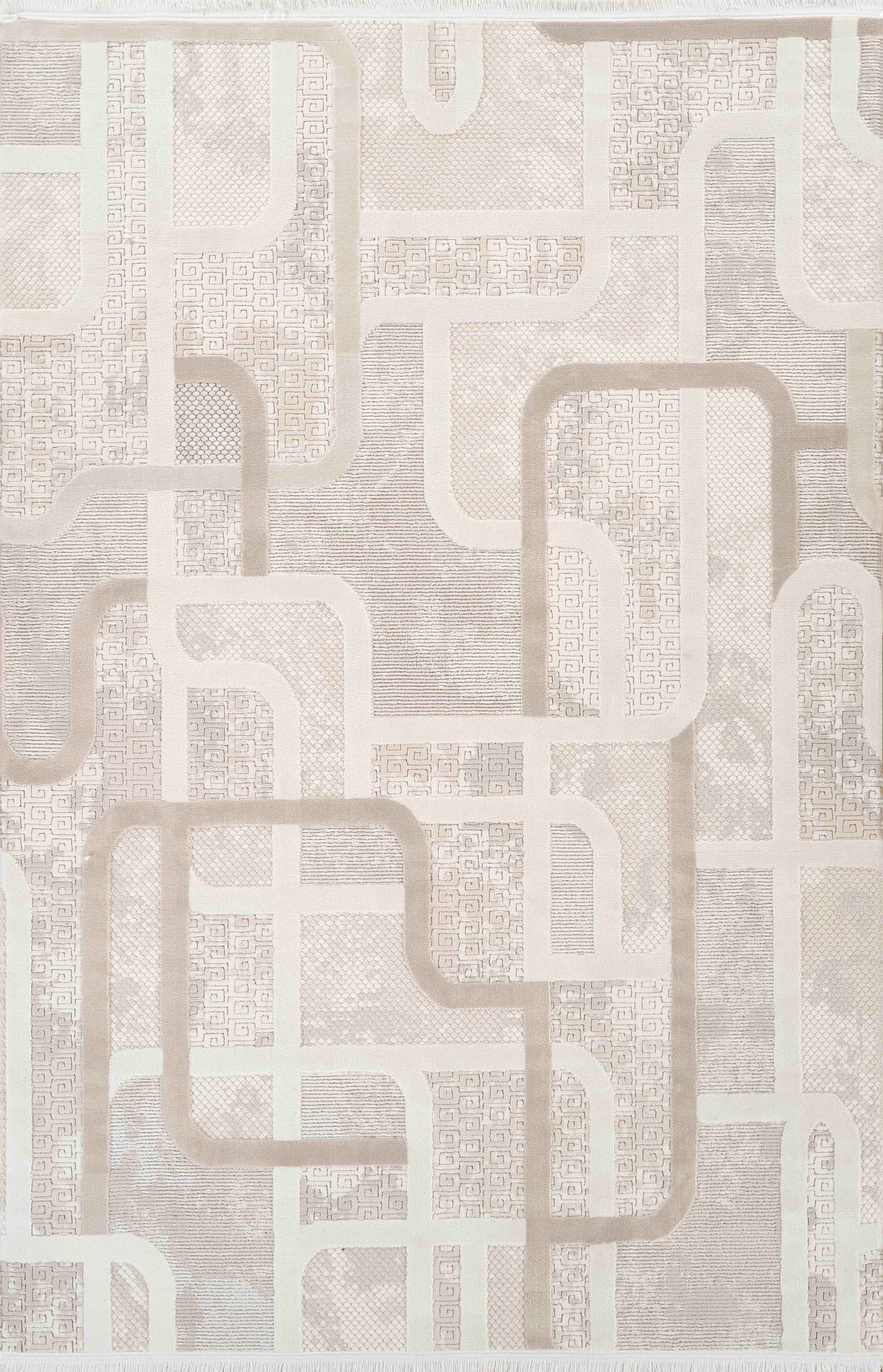 Boyut BY002 Krem-Kahve Yumuşak Dokulu Salon Mutfak Koridor Oturma Odası Yolluk Halı Makine Halısı