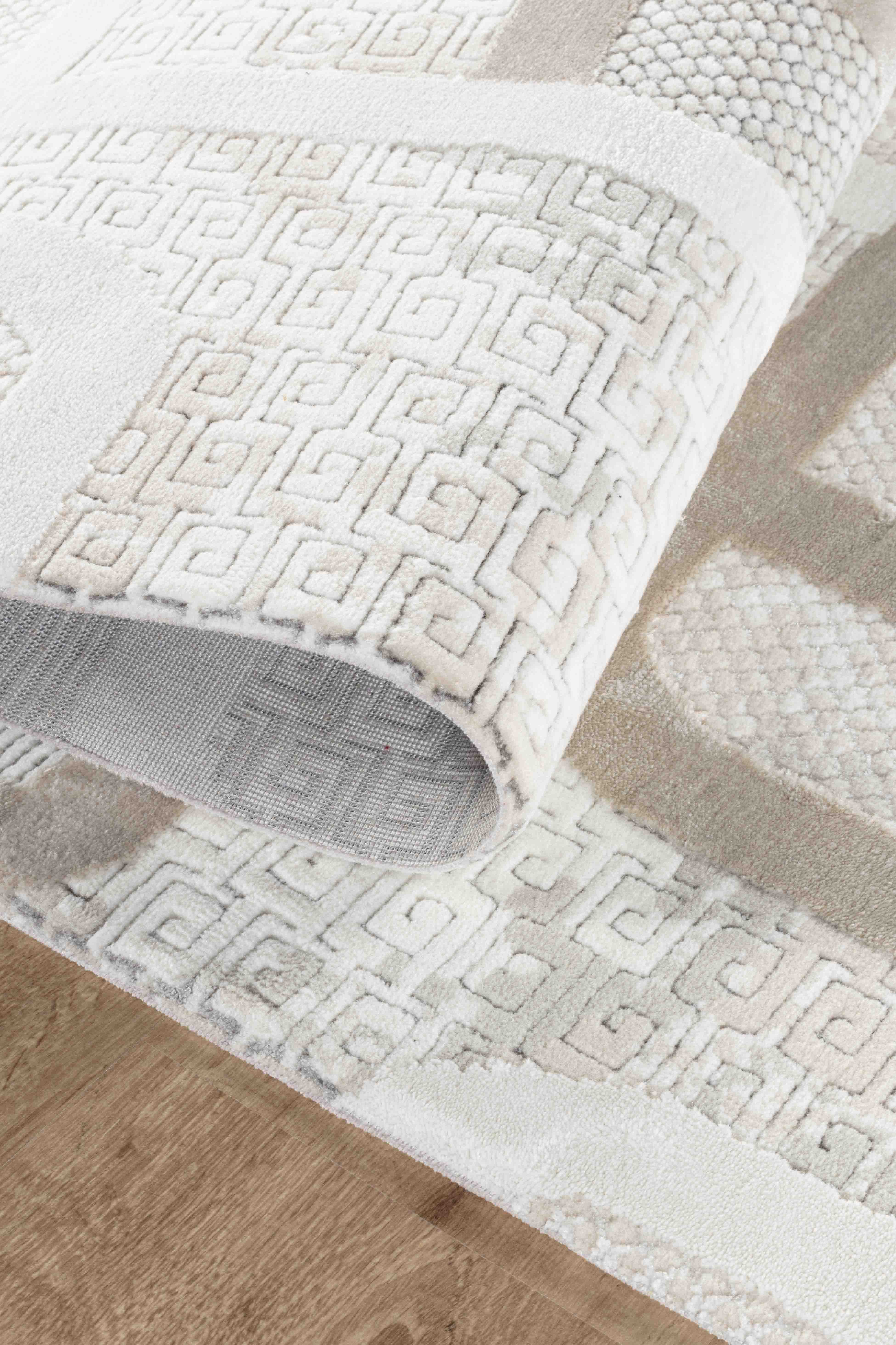 Boyut BY002 Krem-Kahve Yumuşak Dokulu Salon Mutfak Koridor Oturma Odası Yolluk Halı Makine Halısı