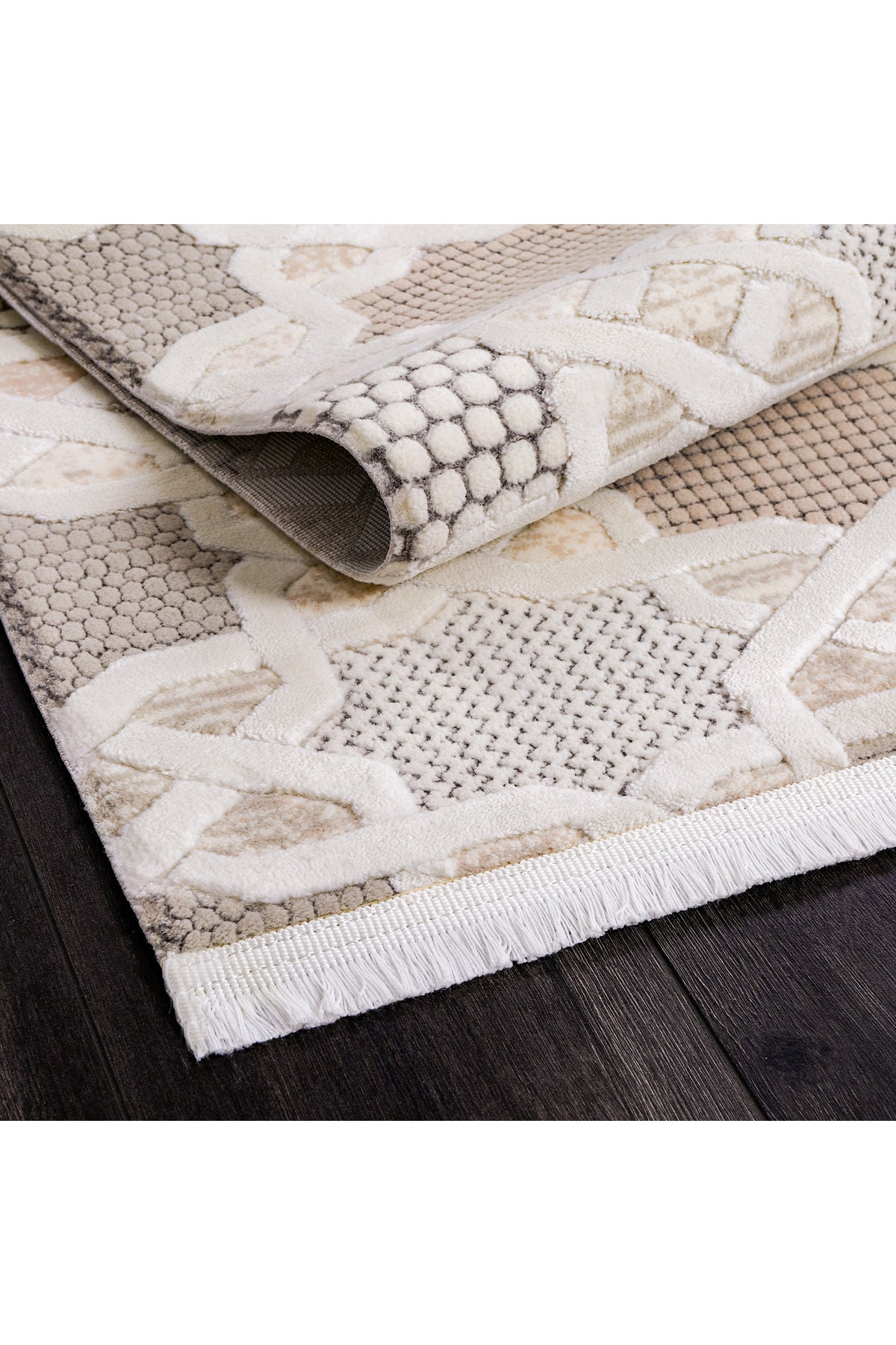 Boyut BY003 Krem Yumuşak Dokulu Salon Mutfak Koridor Oturma Odası Yolluk Halı Makine Halısı