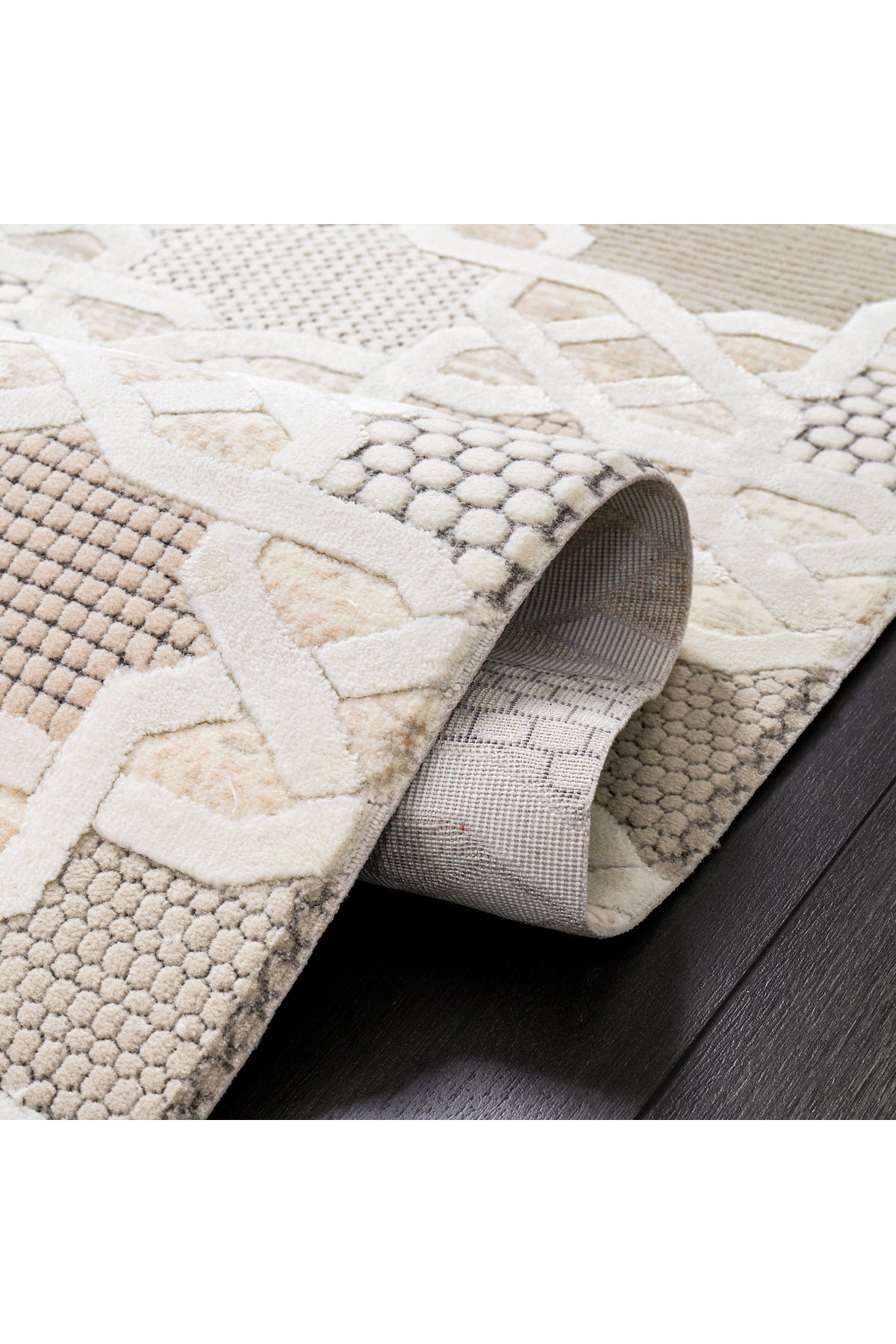 Boyut BY003 Krem Yumuşak Dokulu Salon Mutfak Koridor Oturma Odası Yolluk Halı Makine Halısı