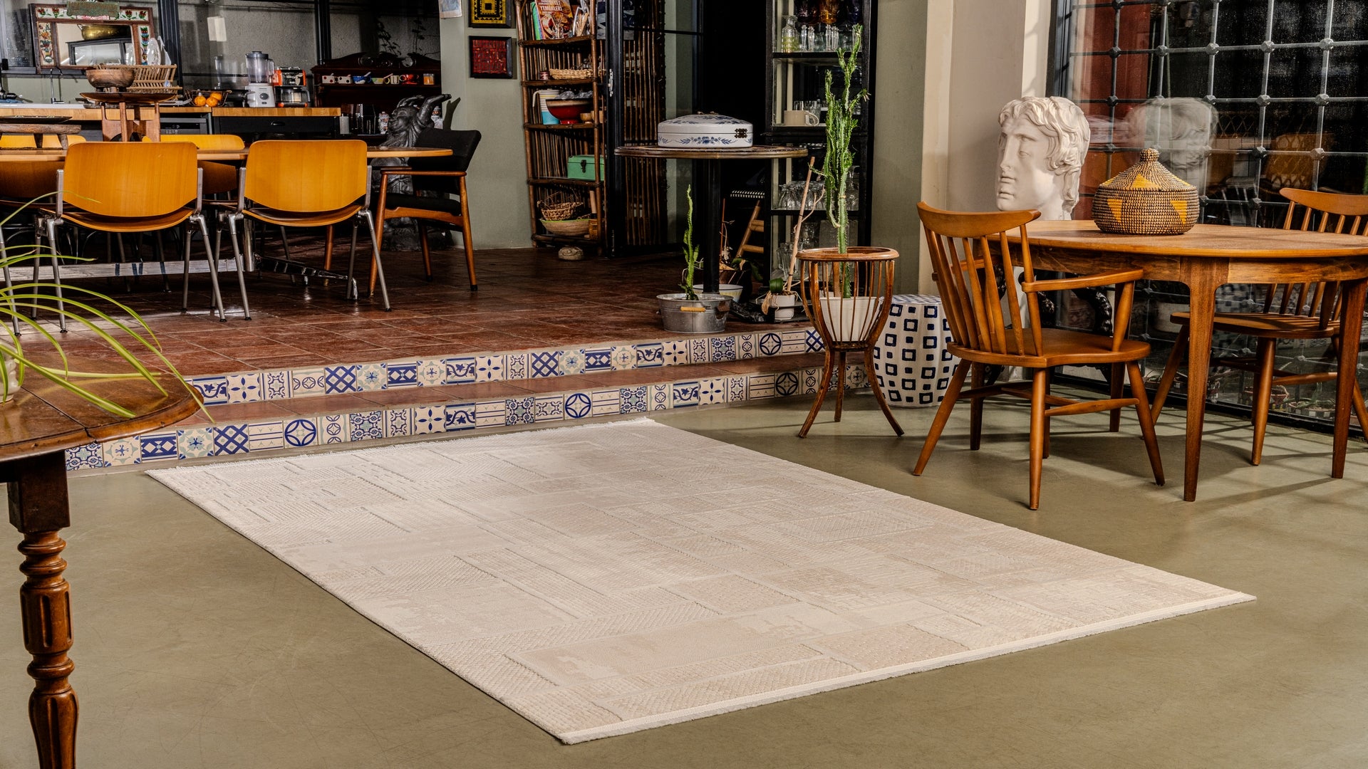 Boyut BY004 Krem-Kahve Yumuşak Dokulu Salon Mutfak Koridor Oturma Odası Yolluk Halı Makine Halısı