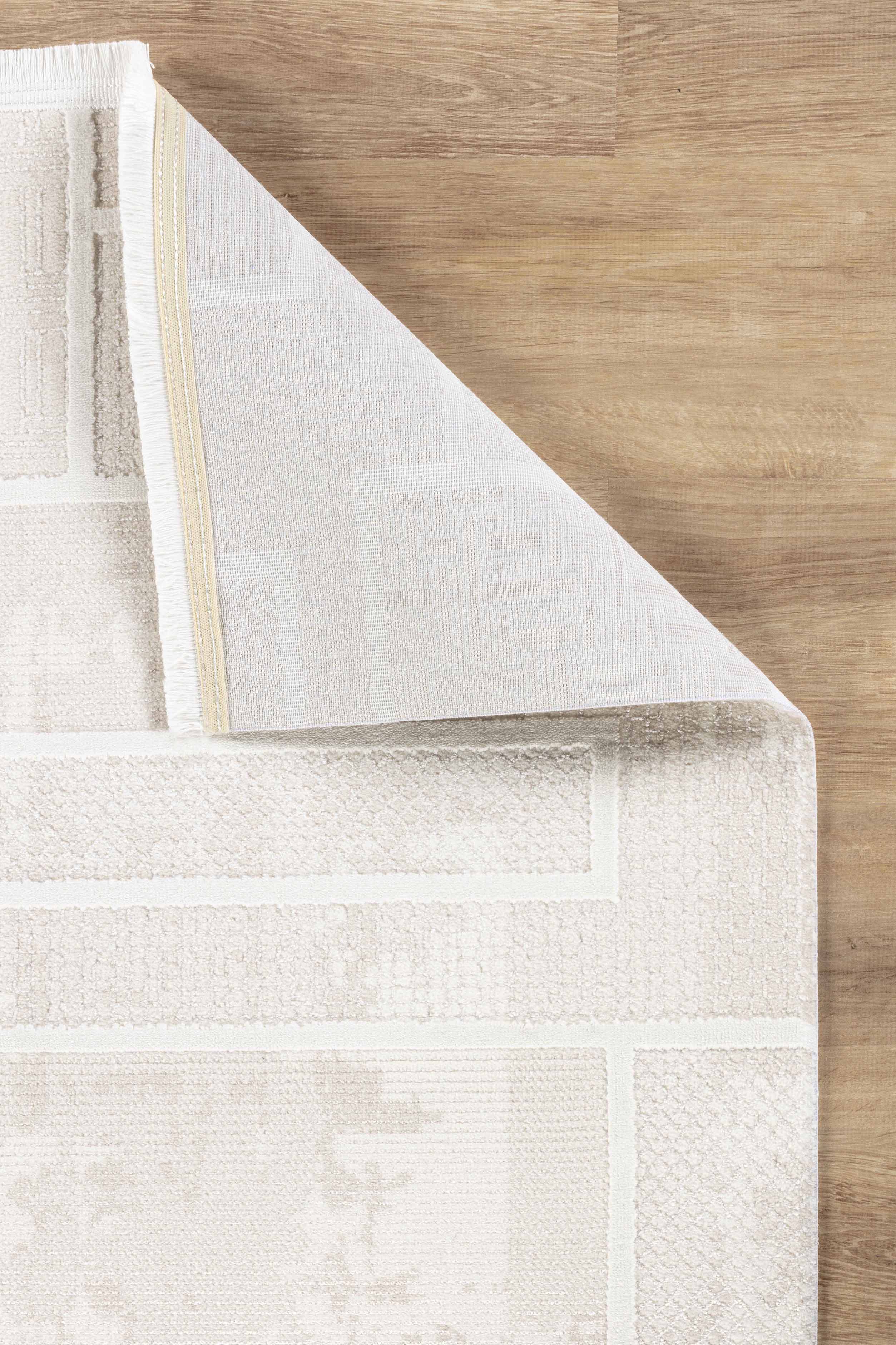 Boyut BY004 Krem-Kahve Yumuşak Dokulu Salon Mutfak Koridor Oturma Odası Yolluk Halı Makine Halısı