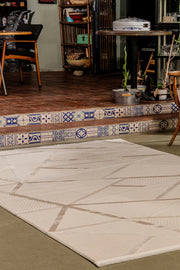 Boyut BY005 Krem-Kahve Yumuşak Dokulu Salon Mutfak Koridor Oturma Odası Yolluk Halı Makine Halısı