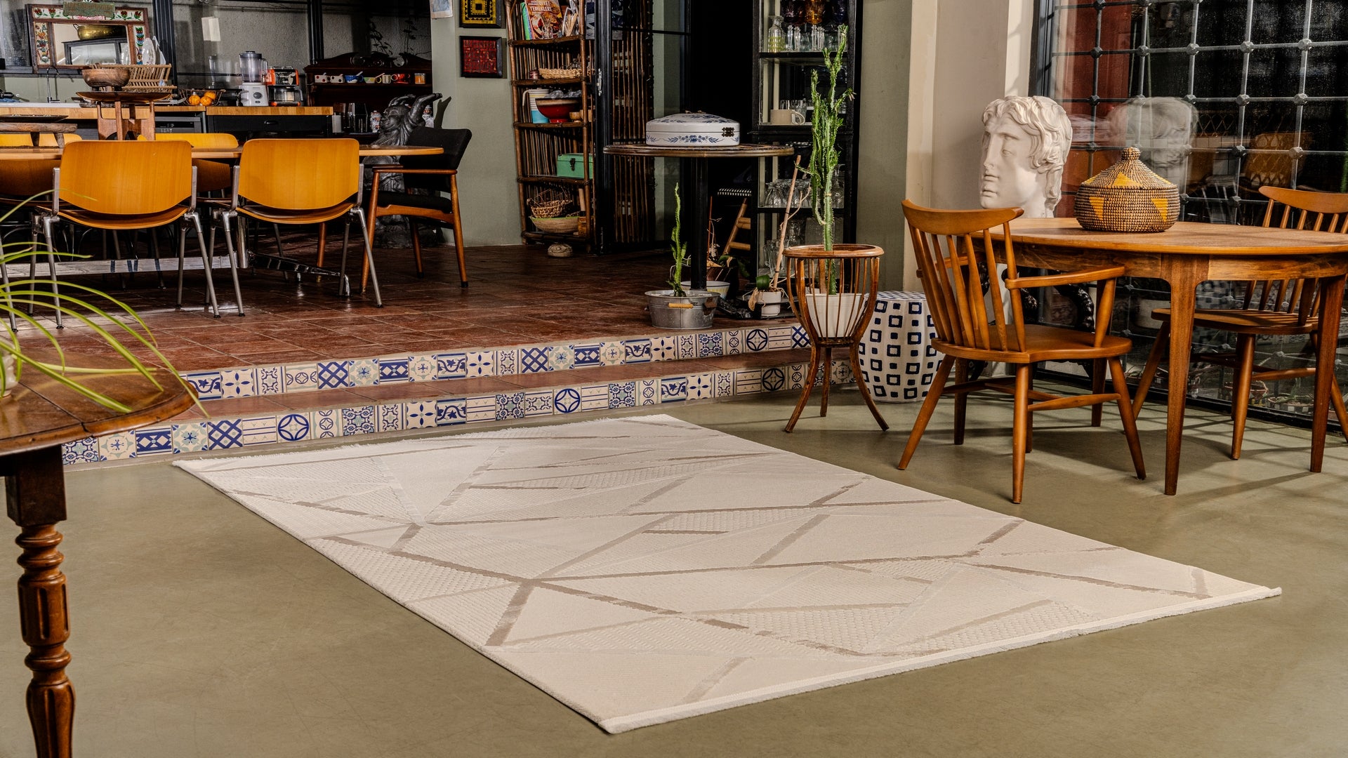 Boyut BY005 Krem-Kahve Yumuşak Dokulu Salon Mutfak Koridor Oturma Odası Yolluk Halı Makine Halısı