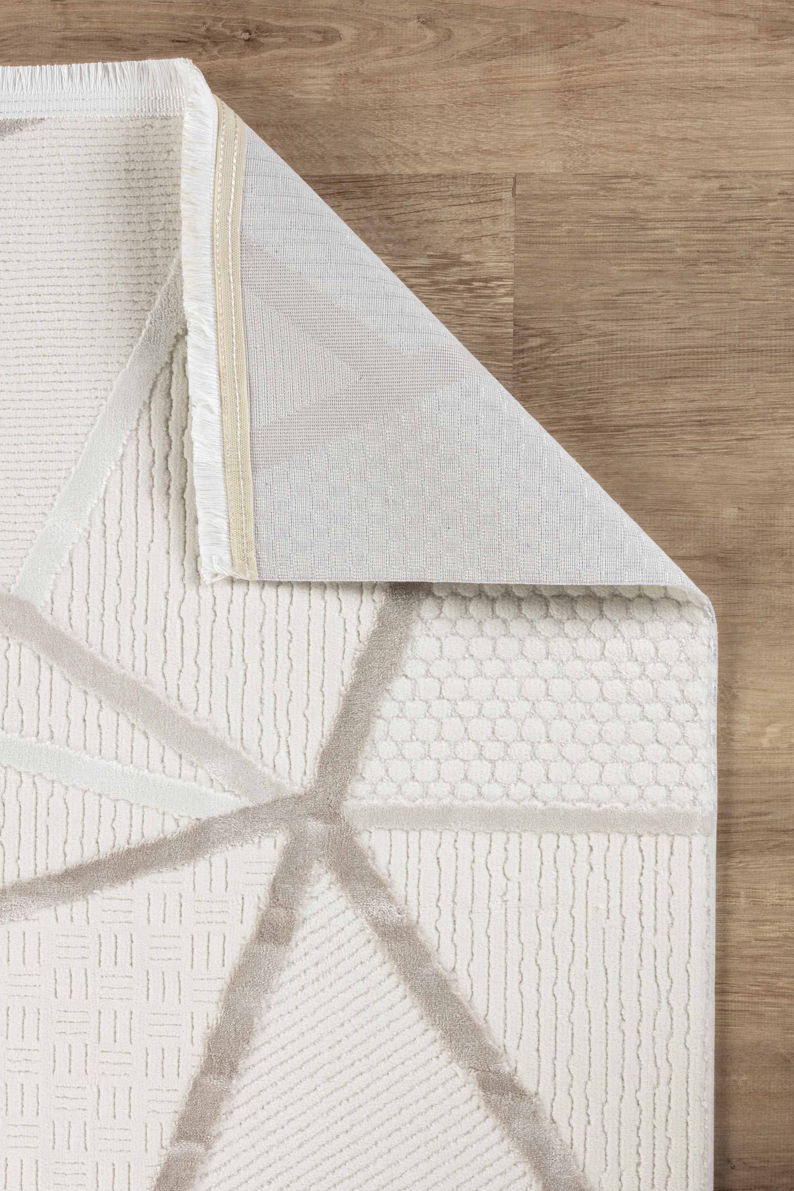 Boyut BY005 Krem-Kahve Yumuşak Dokulu Salon Mutfak Koridor Oturma Odası Yolluk Halı Makine Halısı