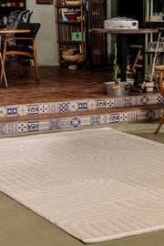 Boyut BY006 Krem Yumuşak Dokulu Salon Mutfak Koridor Oturma Odası Yolluk Halı Makine Halısı