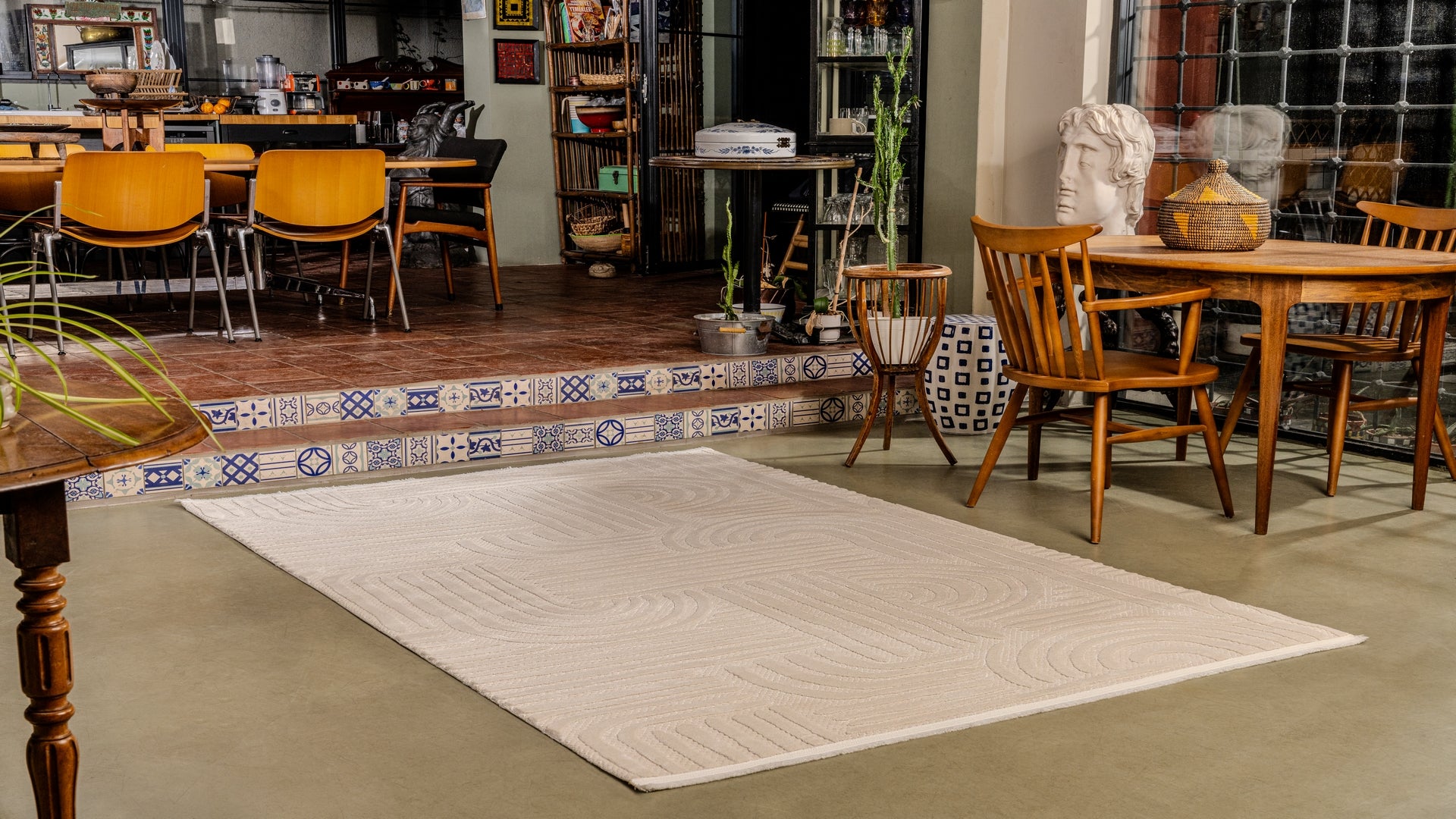 Boyut BY006 Krem Yumuşak Dokulu Salon Mutfak Koridor Oturma Odası Yolluk Halı Makine Halısı