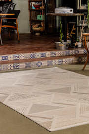 Boyut BY008 Krem-Kahve Yumuşak Dokulu Salon Mutfak Koridor Oturma Odası Yolluk Halı Makine Halısı