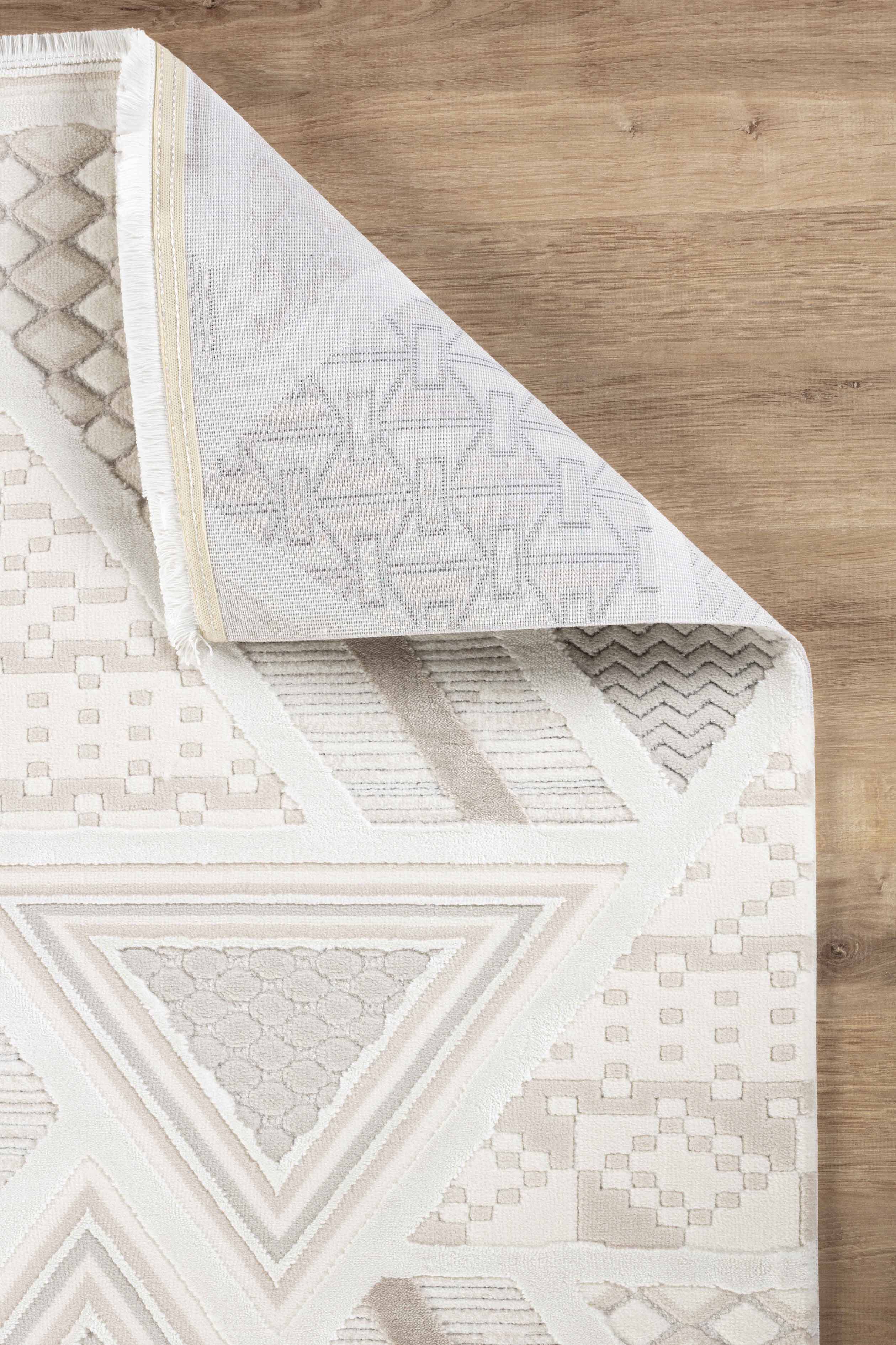 Boyut BY008 Krem-Kahve Yumuşak Dokulu Salon Mutfak Koridor Oturma Odası Yolluk Halı Makine Halısı