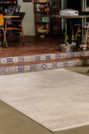 Boyut BY009 Bej Yumuşak Dokulu Salon Mutfak Koridor Oturma Odası Yolluk Halı Makine Halısı