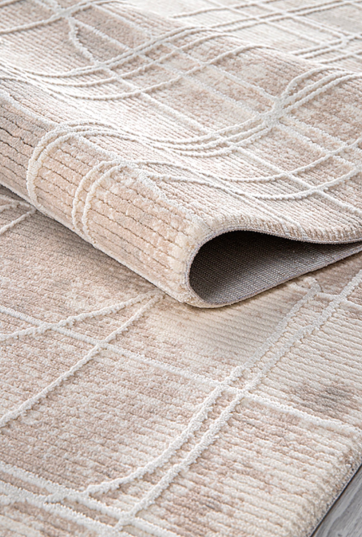 Boyut BY009 Bej Yumuşak Dokulu Salon Mutfak Koridor Oturma Odası Yolluk Halı Makine Halısı