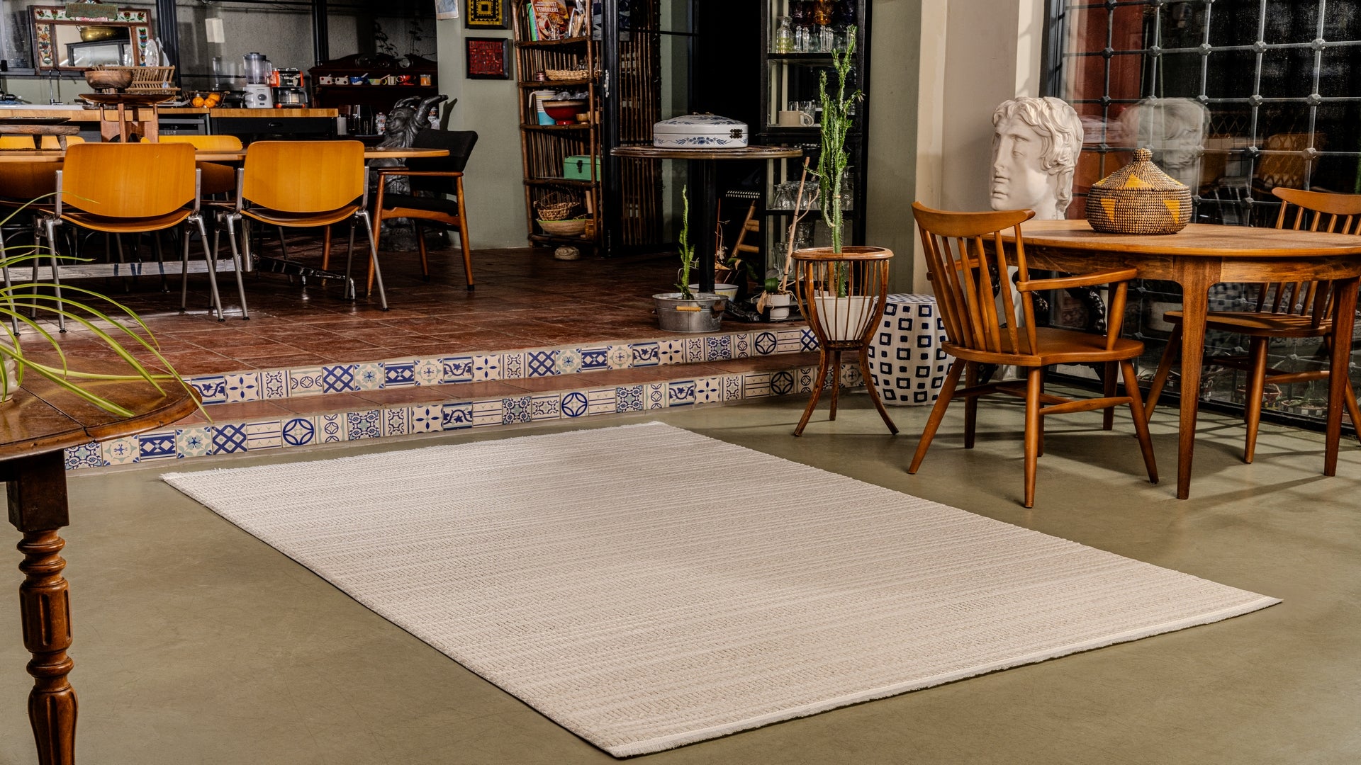 Boyut BY010 Krem Yumuşak Dokulu Salon Mutfak Koridor Oturma Odası Yolluk Halı Makine Halısı